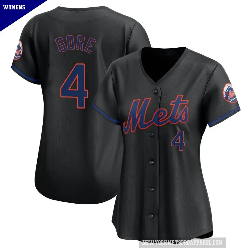Women's No.4 Terrance Gore New York Mets Black Limited Alternate Jersey
