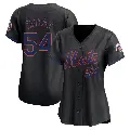 Women's No.54 T.J. Rivera New York Mets Black Limited Alternate Jersey