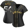 Women's No.54 T.J. Rivera New York Mets Gold Replica Black en Alternate Jersey