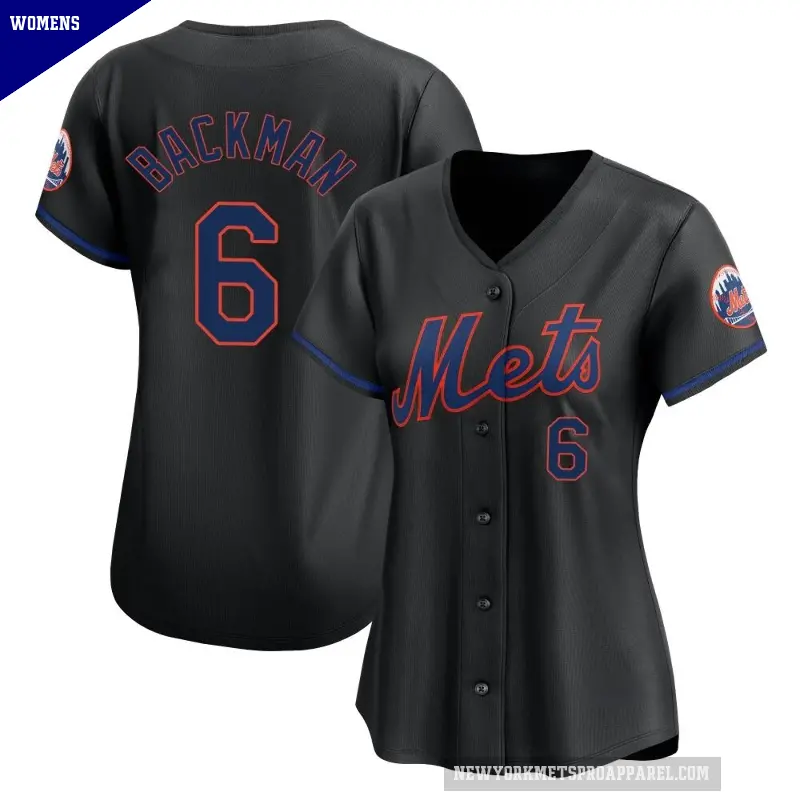 Women's No.6 Wally Backman New York Mets Black Limited Alternate Jersey