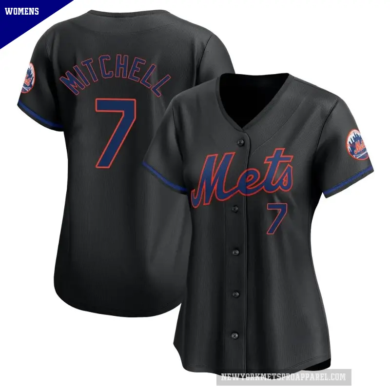 Women's No.7 Kevin Mitchell New York Mets Black Limited Alternate Jersey