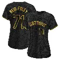 Women's No.71 Sean Reid-Foley New York Mets Black Replica Snake Skin City Jersey