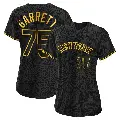 Women's No.75 Reed Garrett New York Mets Black Replica Snake Skin City Jersey