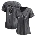 Women's No.9 Brandon Nimmo New York Mets Limited Graphite 2024 City Connect Jersey
