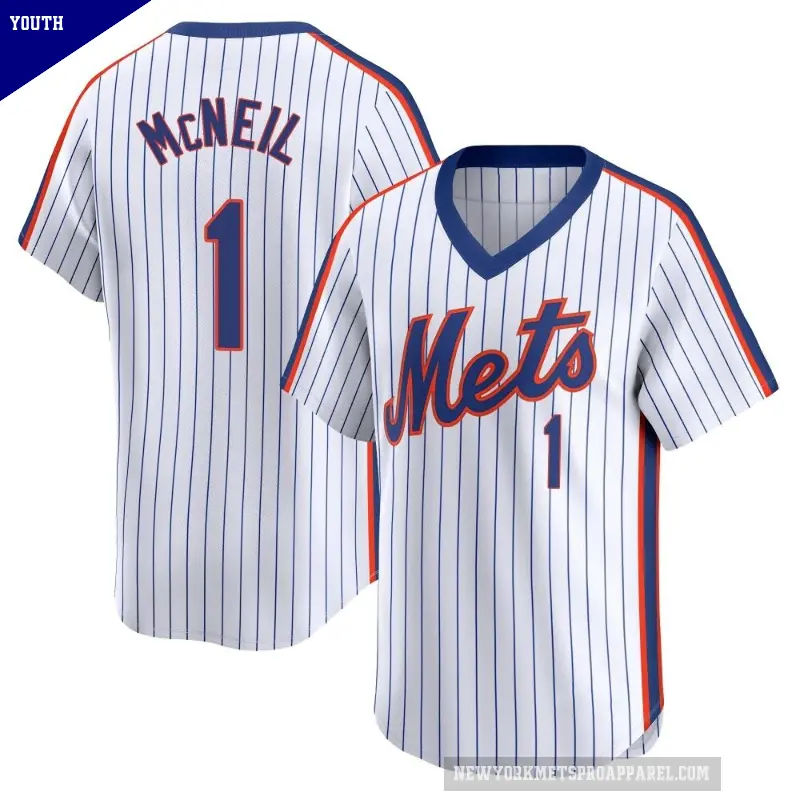 Youth No.1 Jeff McNeil New York Mets White Limited Cooperstown Collection Jersey