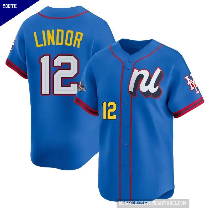 Youth No.12 Francisco Lindor New York Mets Blue Limited National League 2025 All-Star Edition Jersey
