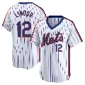 Youth No.12 Francisco Lindor New York Mets White Limited Cooperstown Collection Jersey
