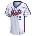 Youth No.12 Francisco Lindor New York Mets White Limited Cooperstown Collection Jersey
