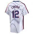 Youth No.12 Francisco Lindor New York Mets White Limited Cooperstown Collection Jersey