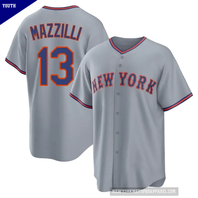 Youth No.13 Lee Mazzilli New York Mets Gray Replica Away 2.0 Jersey