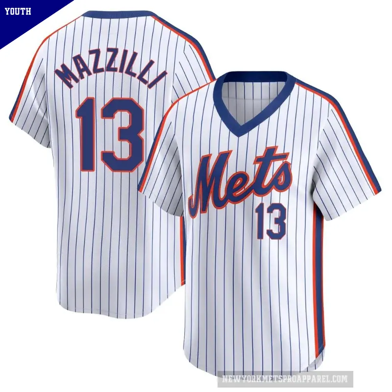 Youth No.13 Lee Mazzilli New York Mets White Limited Cooperstown Collection Jersey