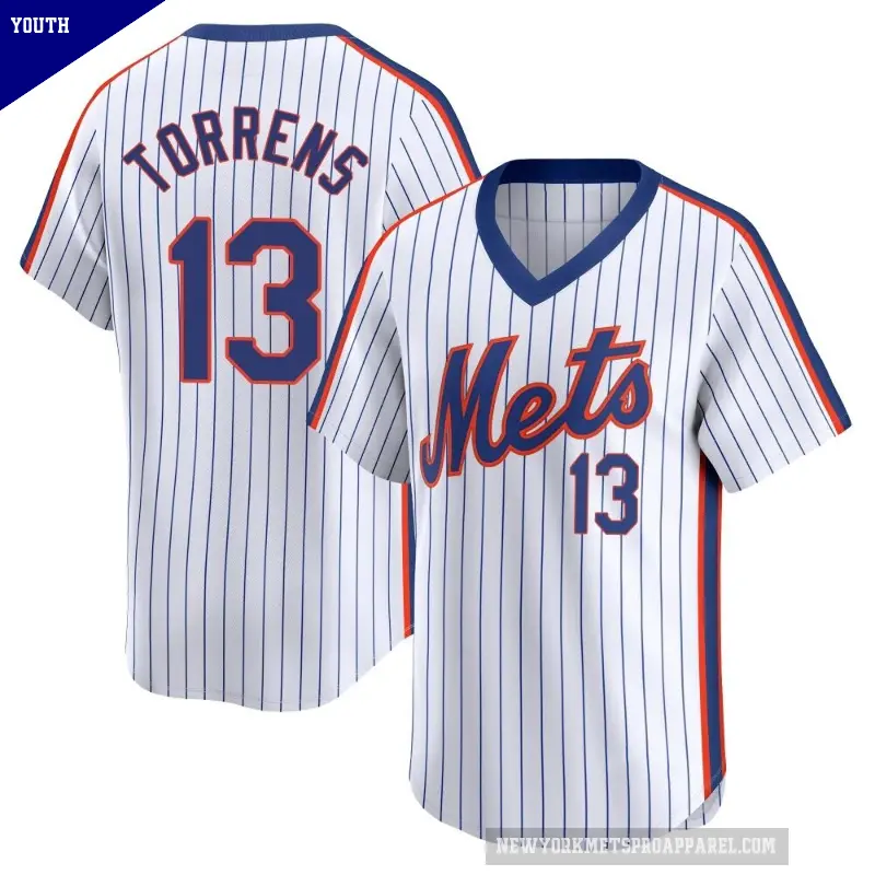 Youth No.13 Luis Torrens New York Mets White Limited Cooperstown Collection Jersey