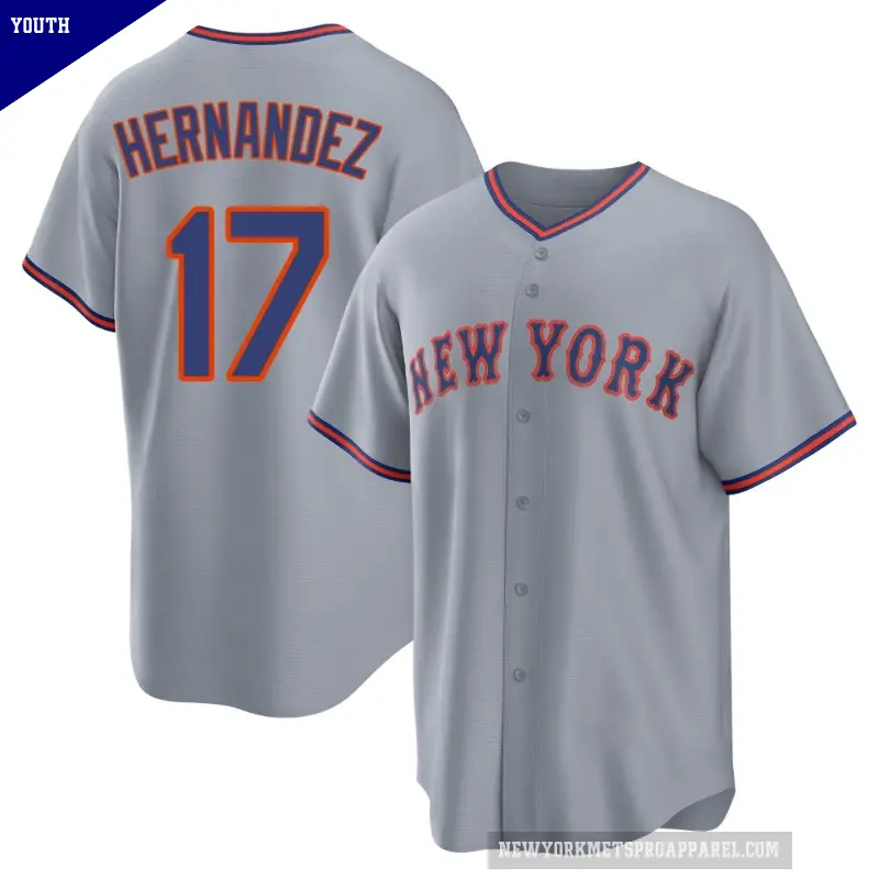 Youth No.17 Keith Hernandez New York Mets Gray Replica Away 2.0 Jersey