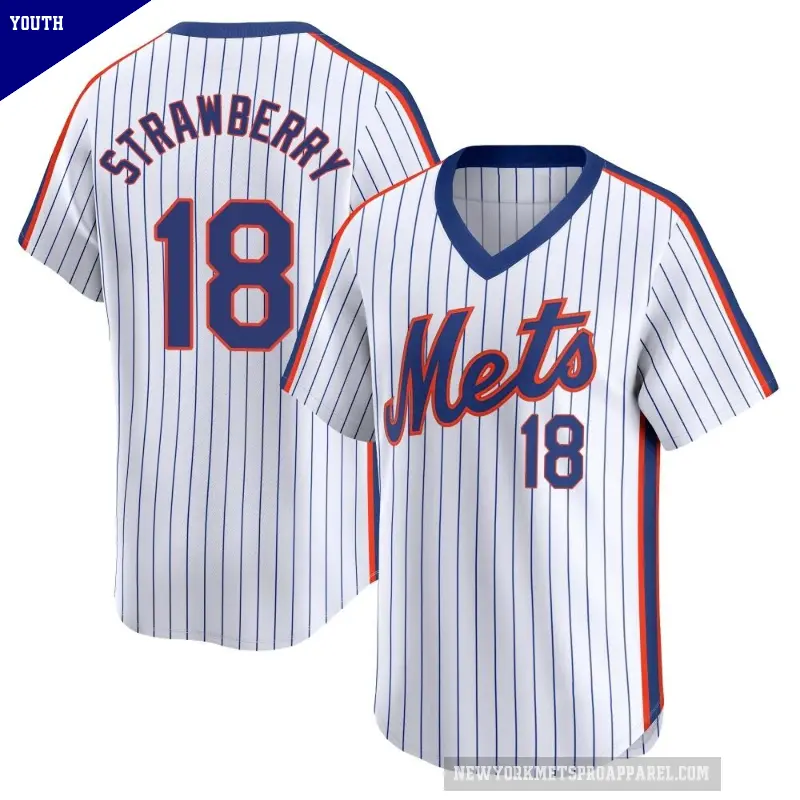 Youth No.18 Darryl Strawberry New York Mets White Limited Cooperstown Collection Jersey