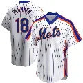 Youth No.18 Nick Plummer New York Mets White Replica Home Cooperstown Collection Jersey