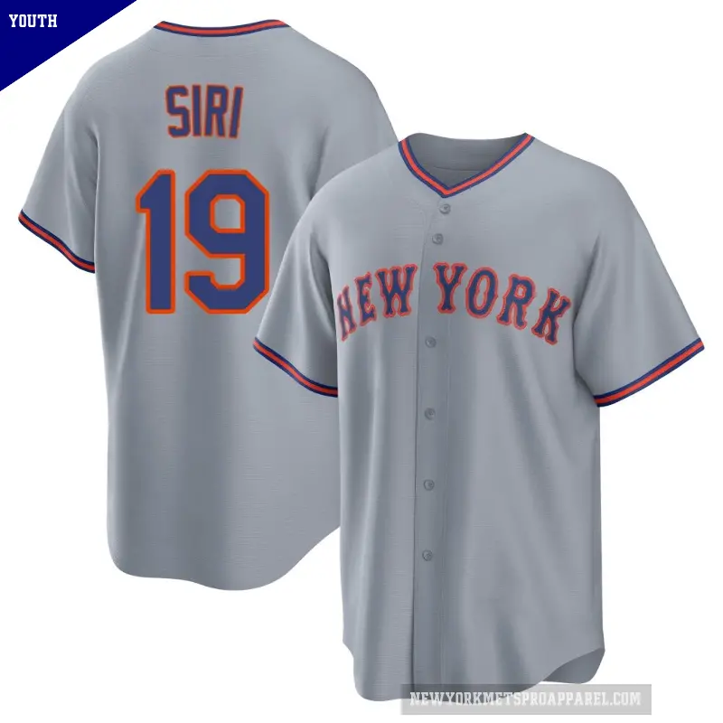 Youth No.19 Jose Siri New York Mets Gray Replica Away 2.0 Jersey