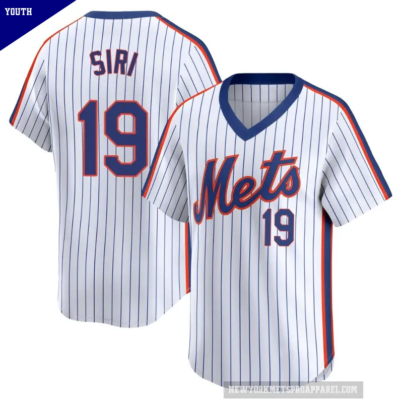 Youth No.19 Jose Siri New York Mets White Limited Cooperstown Collection Jersey