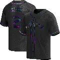 Youth No.2 Luisangel Acuna New York Mets Black Replica Holographic Alternate Jersey