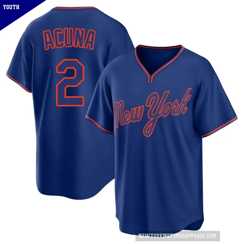 Youth No.2 Luisangel Acuna New York Mets Royal Replica Alternate 2 Jersey