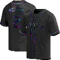 Youth No.2 Omar Narvaez New York Mets Black Replica Holographic Alternate Jersey