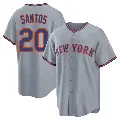 Youth No.20 Luis De Los Santos New York Mets Gray Replica Away 2.0 Jersey