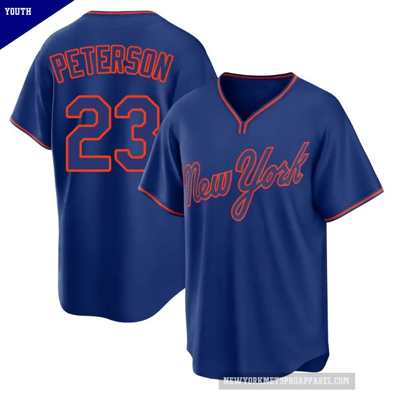 Youth No.23 David Peterson New York Mets Royal Replica Alternate 2 Jersey
