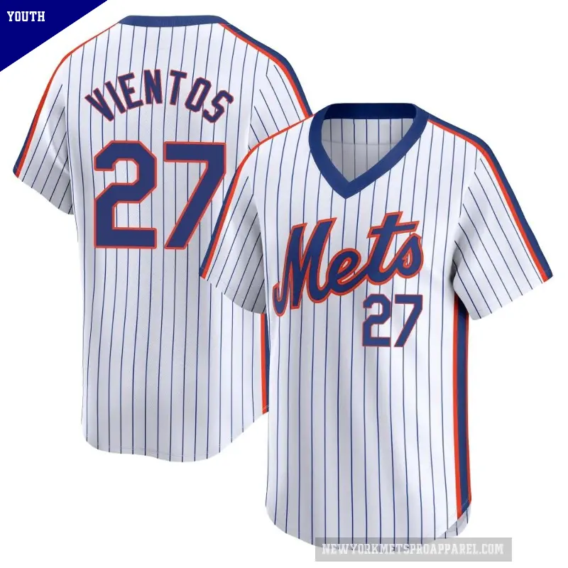 Youth No.27 Mark Vientos New York Mets White Limited Cooperstown Collection Jersey