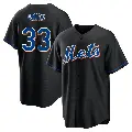 Youth No.33 Drew Smith New York Mets Black Replica 2022 Alternate Jersey