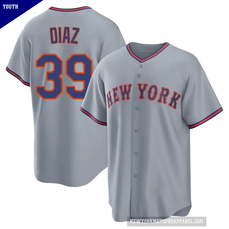 Youth No.39 Edwin Diaz New York Mets Gray Replica Away 2.0 Jersey