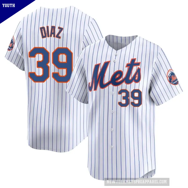Youth No.39 Edwin Diaz New York Mets White Limited Home Jersey