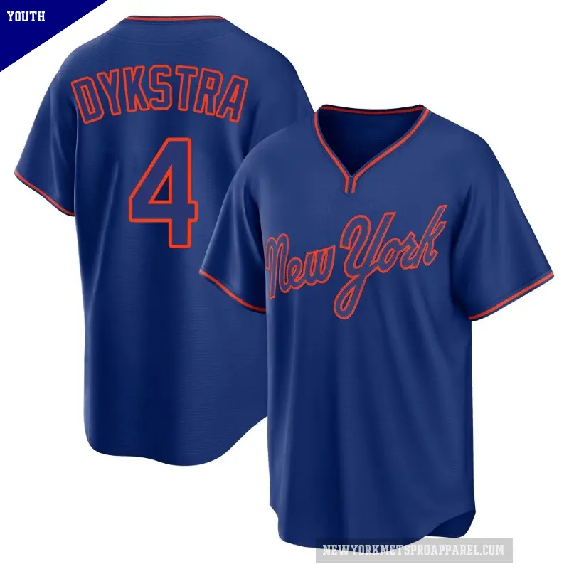 Youth No.4 Lenny Dykstra New York Mets Royal Replica Alternate 2 Jersey