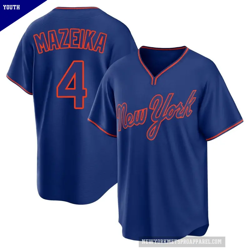 Youth No.4 Patrick Mazeika New York Mets Royal Replica Alternate 2 Jersey
