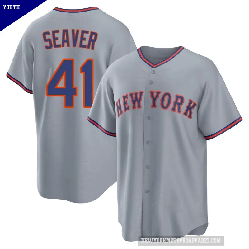 Youth No.41 Tom Seaver New York Mets Gray Replica Away 2.0 Jersey