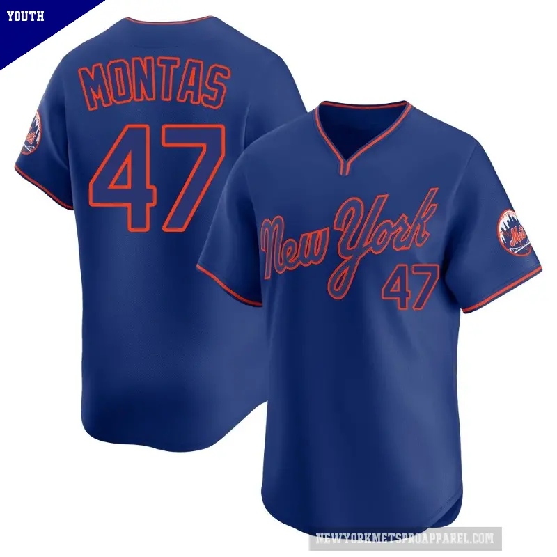 Youth No.47 Frankie Montas New York Mets Royal Limited Alternate 2 Jersey
