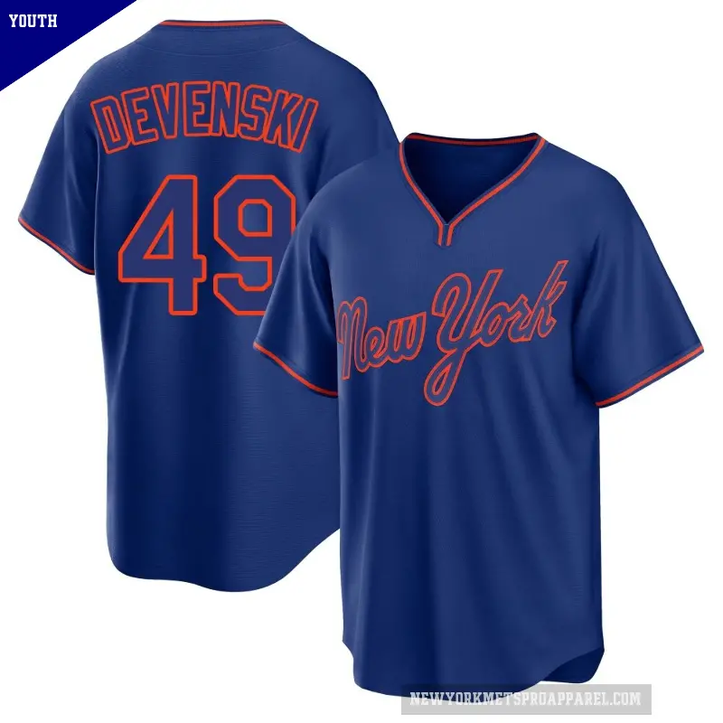 Youth No.49 Chris Devenski New York Mets Royal Replica Alternate 2 Jersey