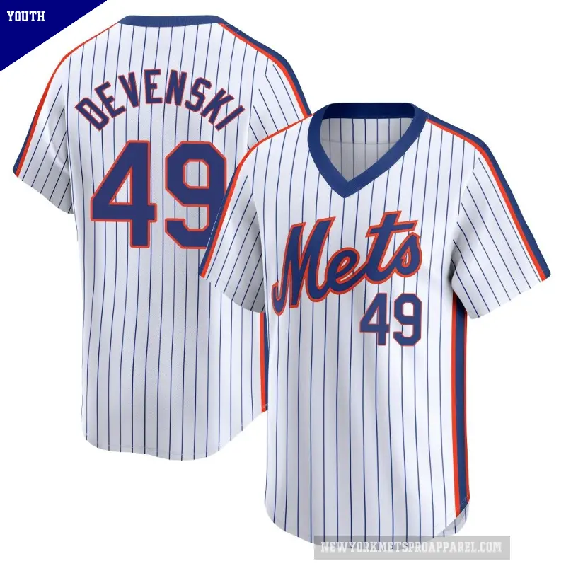 Youth No.49 Chris Devenski New York Mets White Limited Cooperstown Collection Jersey