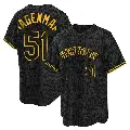 Youth No.51 Justin Hagenman New York Mets Black Replica Snake Skin City Jersey