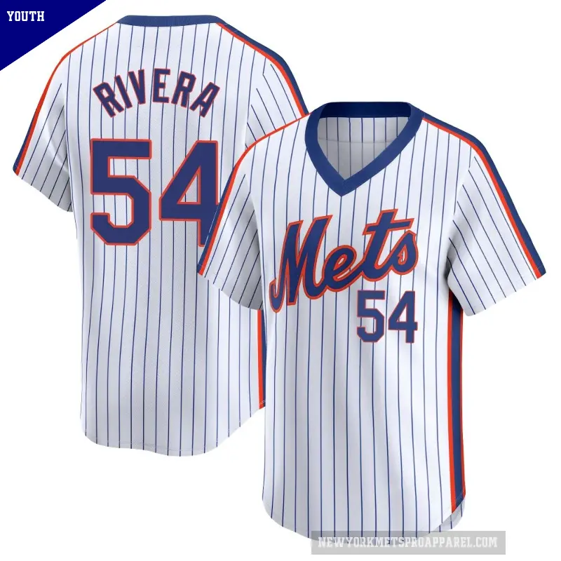 Youth No.54 T.J. Rivera New York Mets White Limited Cooperstown Collection Jersey