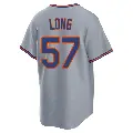 Youth No.57 Kevin Long New York Mets Gray Replica Away 2.0 Jersey