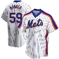 Youth No.59 Sean Manaea New York Mets White Replica Home Cooperstown Collection Jersey