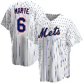 Youth No.6 Starling Marte New York Mets White Replica Home Jersey