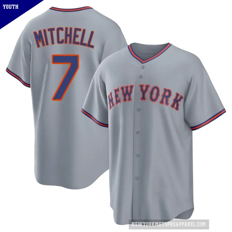 Youth No.7 Kevin Mitchell New York Mets Gray Replica Away 2.0 Jersey