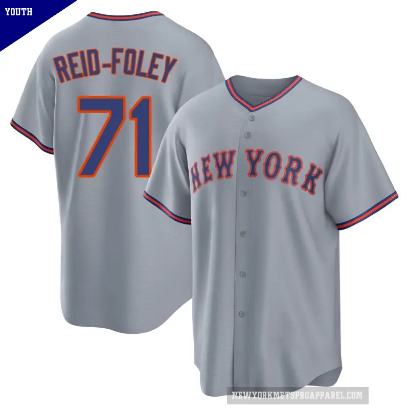 Youth No.71 Sean Reid-Foley New York Mets Gray Replica Away 2.0 Jersey
