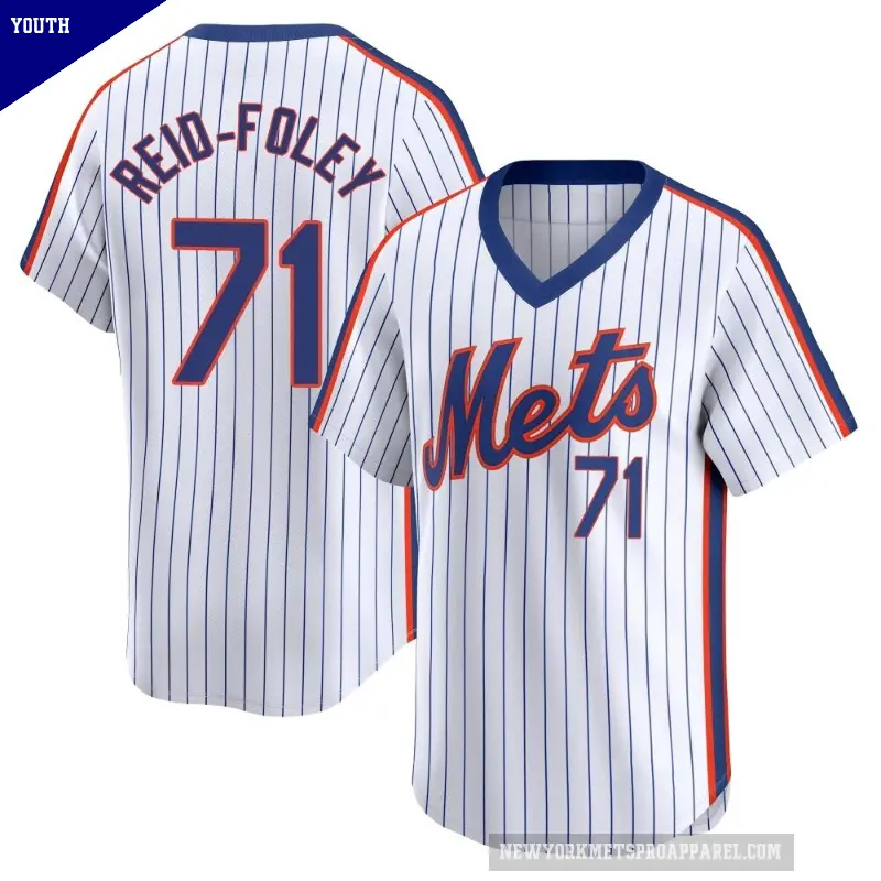 Youth No.71 Sean Reid-Foley New York Mets White Limited Cooperstown Collection Jersey