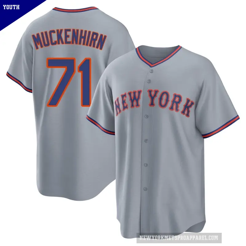 Youth No.71 Zach Muckenhirn New York Mets Gray Replica Away 2.0 Jersey