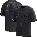 Youth No.72 Dedniel Nunez New York Mets Black Replica Holographic Alternate Jersey