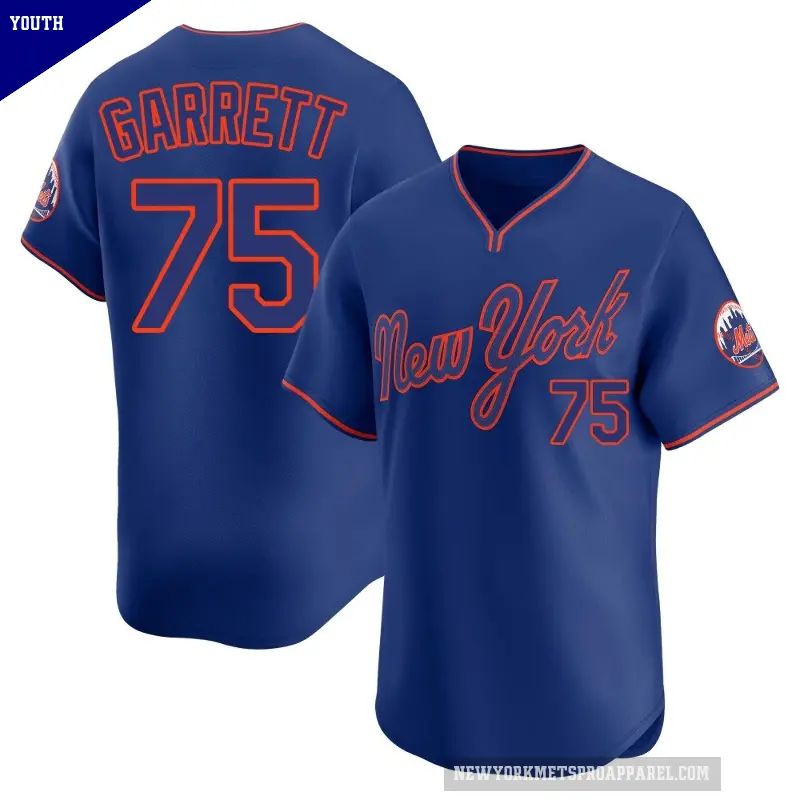 Youth No.75 Reed Garrett New York Mets Royal Limited Alternate 2 Jersey