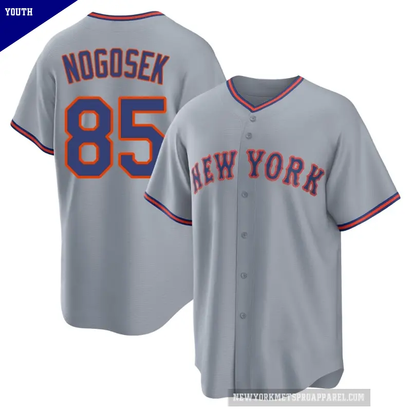 Youth No.85 Stephen Nogosek New York Mets Gray Replica Away 2.0 Jersey