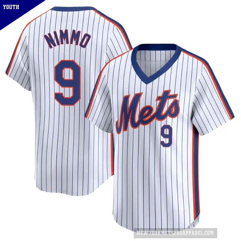 Youth No.9 Brandon Nimmo New York Mets White Limited Cooperstown Collection Jersey